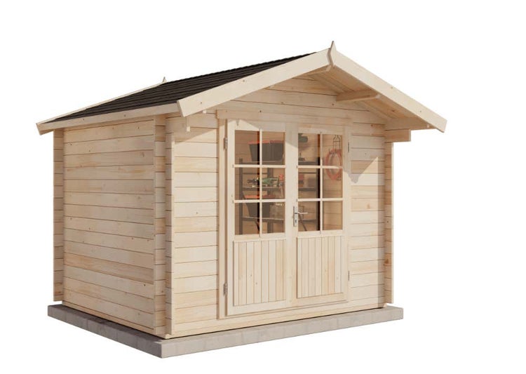 Alpholz Gartenhaus Holz und Gerätehaus Roger-34 Imprägniert aus Holz Gartenhaus mit 34 mm Wandstärke Gartenhütte Geräteschuppen Satteldach
