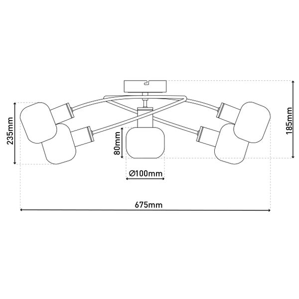 Deckenleuchte mit fünf Leuchten im Kugeldesign