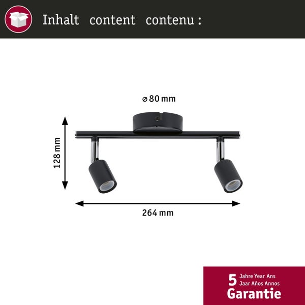 Paulmann Lanati LED Einbauleuchten Set mit drei schwenkbaren Strahlern in Holz und Metall Optik inklusive Verpackung