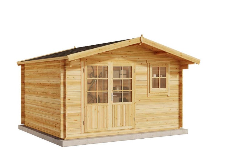 Alpholz Gartenhaus Holz und Gerätehaus Roger-34 Imprägniert aus Holz Gartenhaus mit 34 mm Wandstärke Gartenhütte Geräteschuppen Satteldach
