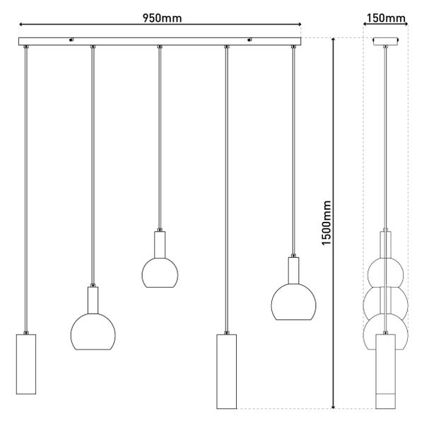 Deckenansicht mit Deckenleuchte und Kassettendecke