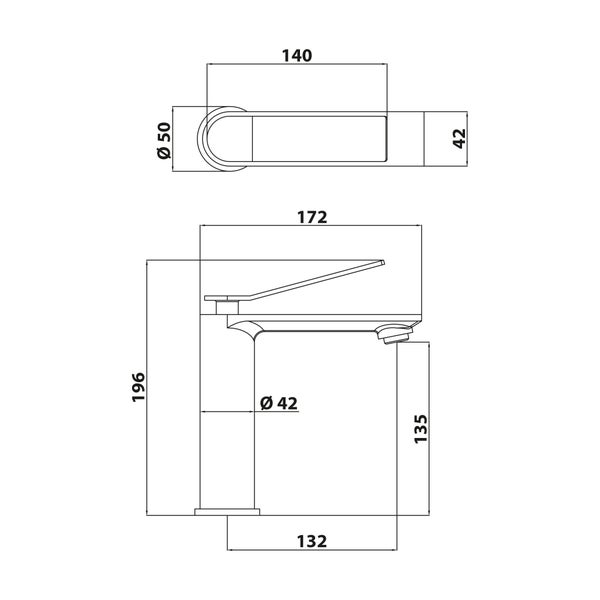 SCHÖNER WOHNEN-Kollektion Waschtischarmatur VIOLA M, Industrial, Wasserhahn geeignet für wandhängende Waschbecken in Ihrem Bad