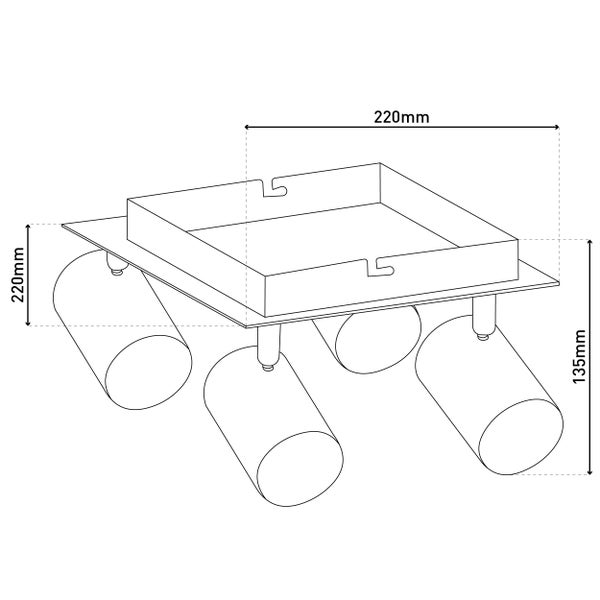 Beleuchtetes Wandbild mit abstraktem, rotem Motiv in einem dunklen Rahmen