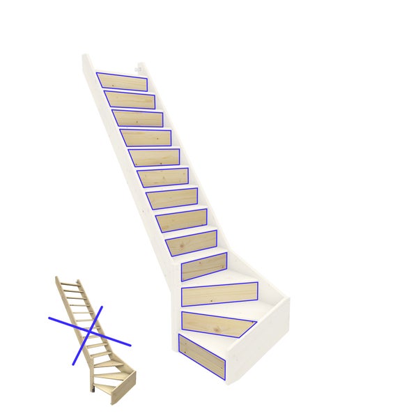 Normandie- Setzstufen für Treppe 1/4 gewendelt