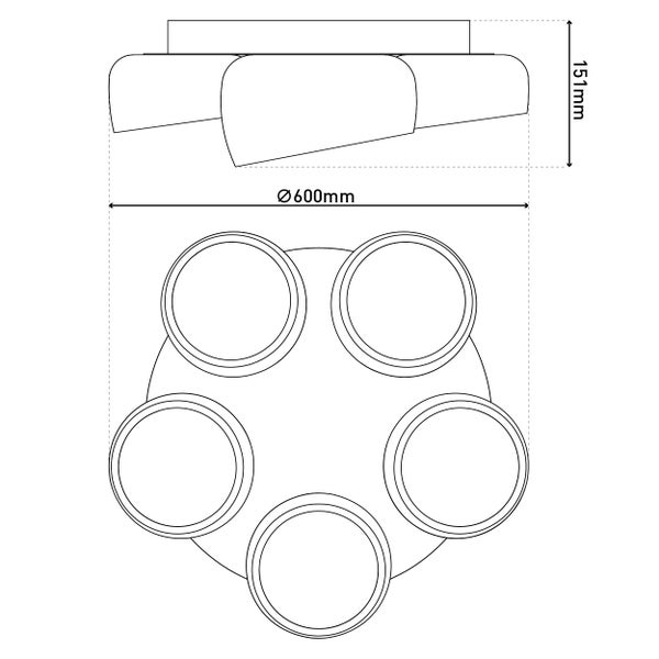 Deckenleuchte mit fünf Leuchten