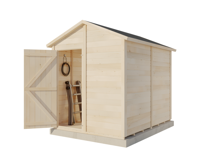 Storehaus Gerätehaus Stefanie Gerätehaus aus Holz, Geräteschrank mit 12 mm Wandstärke Gartenhaus, Naturbelassen 2,1x2,8m