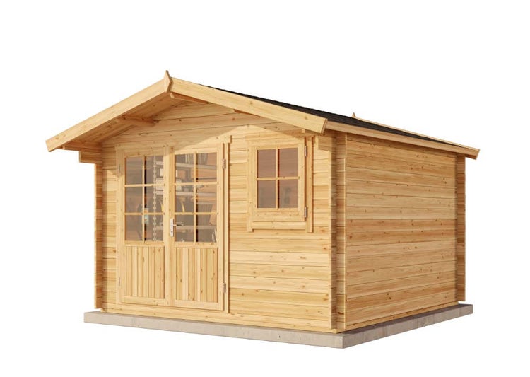 Alpholz Gartenhaus Holz und Gerätehaus Roger-34 Imprägniert aus Holz Gartenhaus mit 34 mm Wandstärke Gartenhütte Geräteschuppen Satteldach