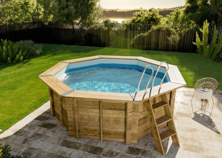Gre Pools Gartenpool Lanzarote Pool aus Holz in natur imprägniert