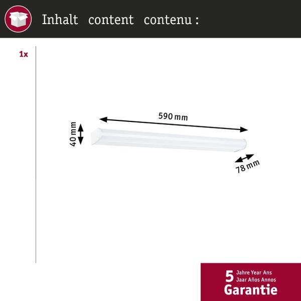 Wandleuchte mit den Maßen 1010 mm Länge, 60 mm Breite und 50 mm Höhe