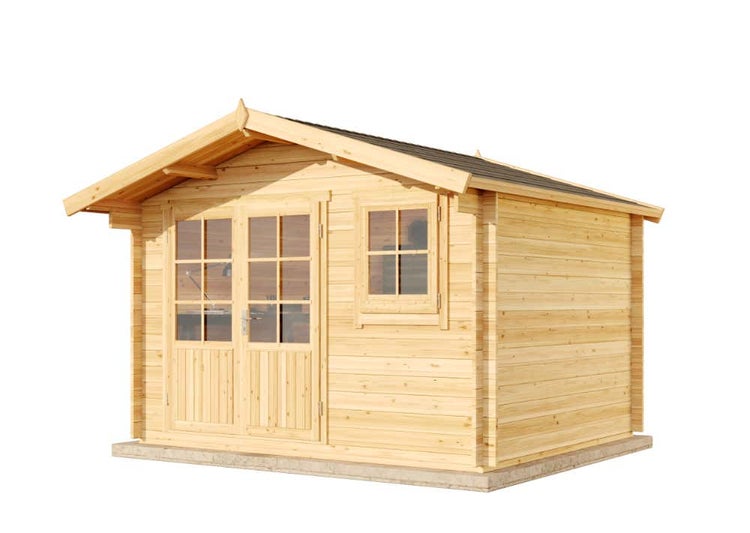 Alpholz Gartenhaus Holz und Gerätehaus Roger-34 Imprägniert aus Holz Gartenhaus mit 34 mm Wandstärke Gartenhütte Geräteschuppen Satteldach