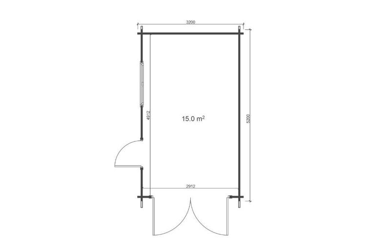 Alpholz Holzgarage 320 x 520 cm Garage aus Holz, Unterstellplatz mit 44 mm Wandstärke Fertiggarage, Naturbelassen 3,5x5,5m