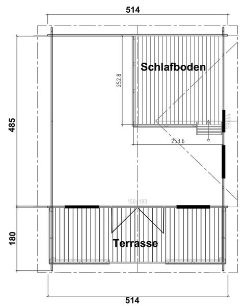 Alpholz Garten-und Freizeithaus Toronto-44 ISO Blockhaus aus Holz, Holzhaus mit 44 mm Wandstärke inklusive Terrasse inklusive Schlafboden FSC zertifiziert, Blockbohlenhaus mit Montagematerial