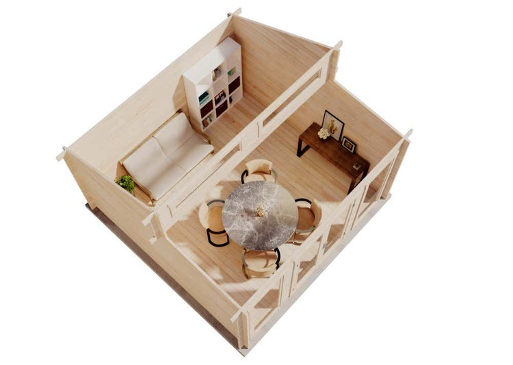 Alpholz Gartenhaus Narvig A aus Massiv-holz, Gerätehaus mit 40 mm Wandstärke, Garten Holzhaus inklusive Montagematerial, Geräteschuppen Größe: 420 x 420 cm| Pultdach