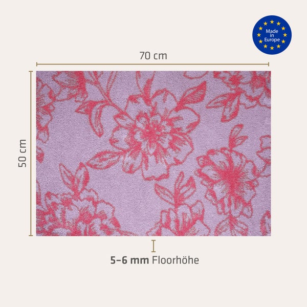 Akzente Feel Badematte mit Motiv in Pink Fußmatte 50 x 70 cm, rutschfest, saugfähig
