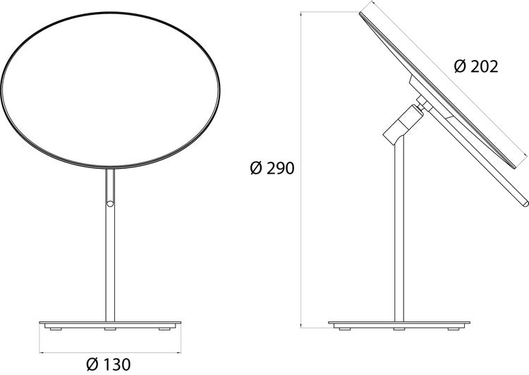 Calmwaters Rasierspiegel/Kosmetikspiegel Standspiegel, 3-fache Vergrößerung, chrom, rund, einseitige Spiegelfläche, Kristallglas, Metall, filigraner Griff, Ø 202 mm, 80BS6248