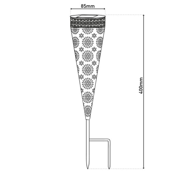 Zwei Solarfackel-Gartenleuchten mit Erdspieß