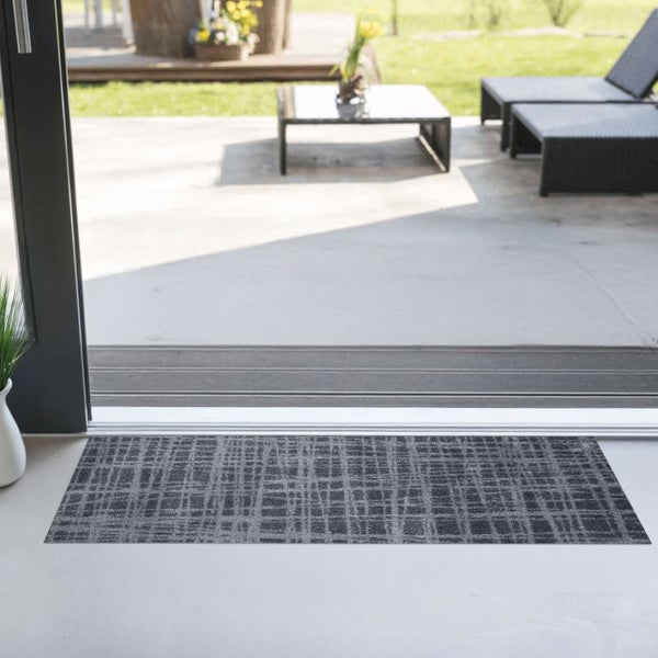 Akzente Feel Badematte mit Motiv in Grau Fußmatte 35 x 100 cm, rutschfest, saugfähig