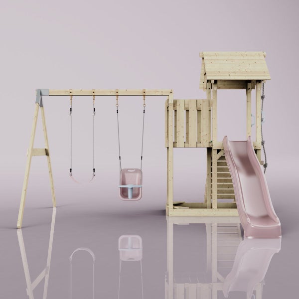 Spielturm mit Schaukel und Rutsche für den Garten