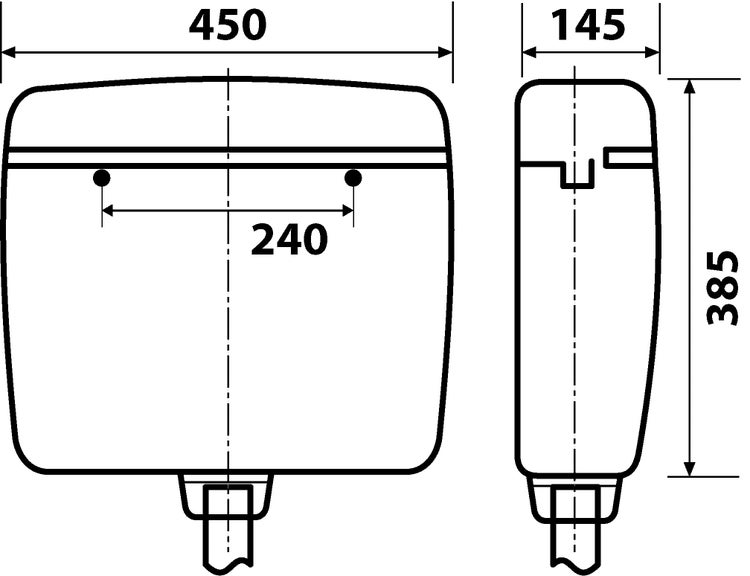 Sanitop-Wingenroth Spülkasten Karat Bermuda, Tiefspülkasten mit Zwei-Mengen-Technik,  3,5 oder 6 - 9 l, Geräuscharm und vollisoliert, Variabler Anschluss 3-seitig, Kunststoff, 210515