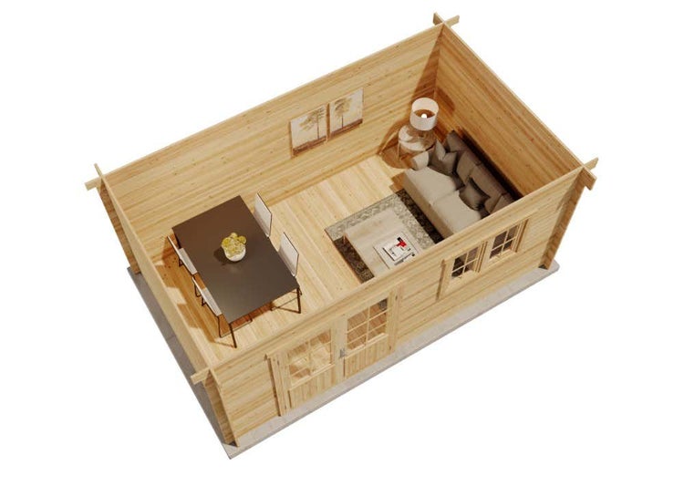 Alpholz Gartenhaus Spree A aus Massiv-holz, Gerätehaus mit 28 mm Wandstärke, Garten Holzhaus mit Imprägnierung (pinie), Geräteschuppen Größe: 500 x 300 cm, Pultdach
