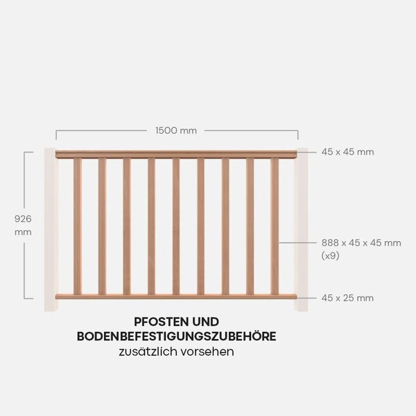 HECTO – Füllset für Holzgeländer 1.5m
