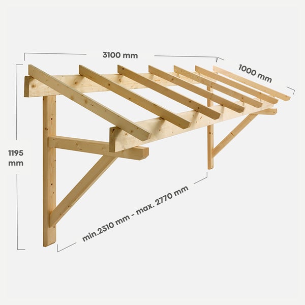 Vordach für Garagentor oder Fenstertür 310 cm