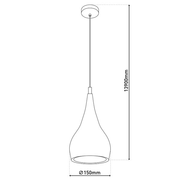 Tropfenförmige Pendelleuchte für den Innenbereich