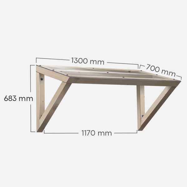 Vordach für Haustür 130 cm aus Holz 4D