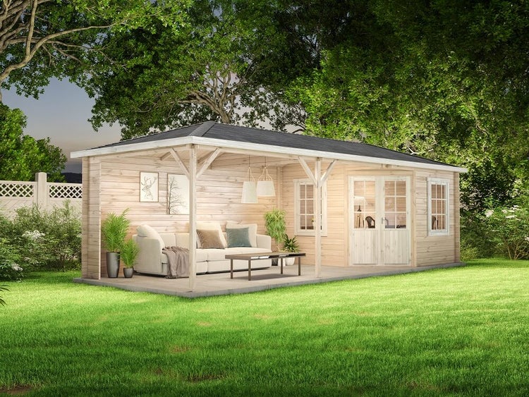 Alpholz Gartenhaus Mississippi-40 aus Massiv-holz, Gerätehaus mit 40 mm Wandstärke, Garten Holzhaus inklusive Montagematerial, Geräteschuppen Größe: 795 x 302 cm