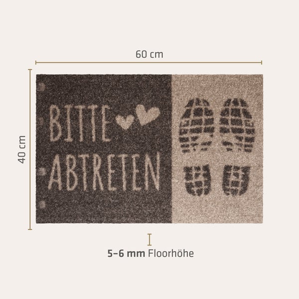 Akzente Listen PremiumFußmatte 40x60 cm, Rutschfest, TPE Rückseite, Polyamid Monofilament Oberfläche, PVC-frei, Wetterbeständig