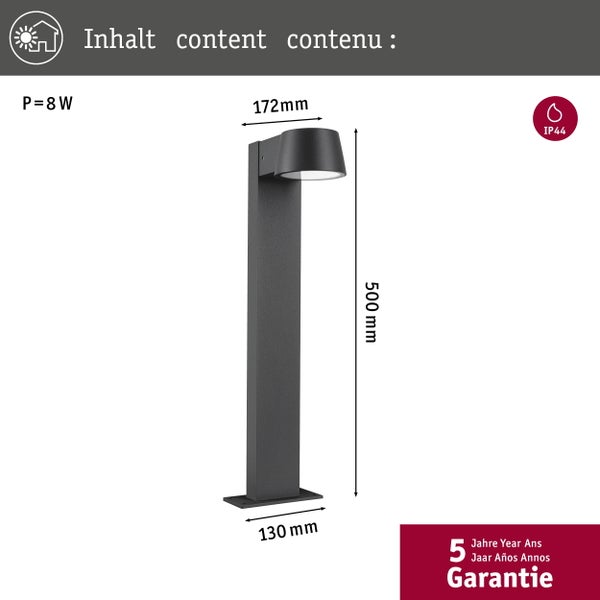 Moderne LED Außenbeleuchtung mit Wand und Wegeleuchten vor einem Haus mit Holzfassade für attraktive Lichtakzente im Gartenbereich.