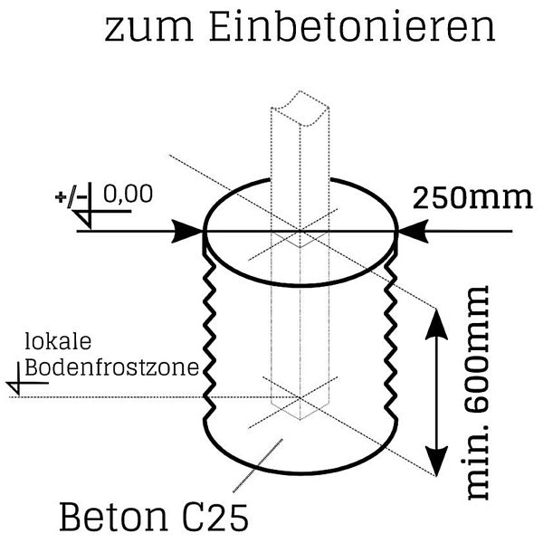 Gartentor halb Rahmen Verzinkt 920 x 1800 mm