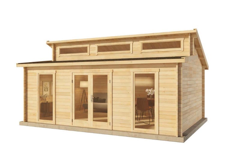 Alpholz Gartenhaus Narvig-40 C aus Massiv-holz, Gerätehaus mit 40 mm Wandstärke, Garten Holzhaus inklusive Montagematerial, Geräteschuppen Größe: 598 x 420 cm, Pultdach