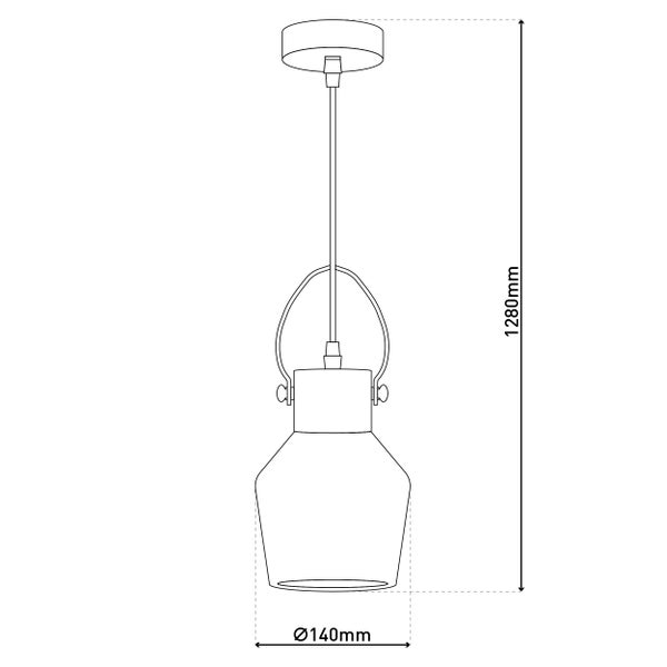 Pendelleuchte mit Lampenschirm aus Glas