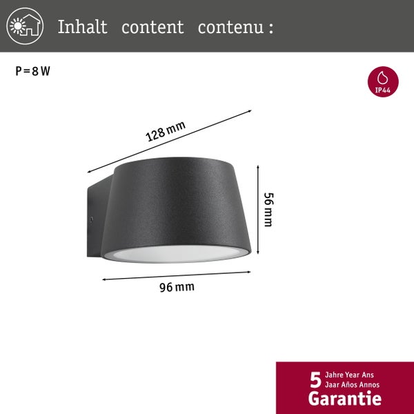 Weiße LED Wandleuchte mit Zigbee Logo