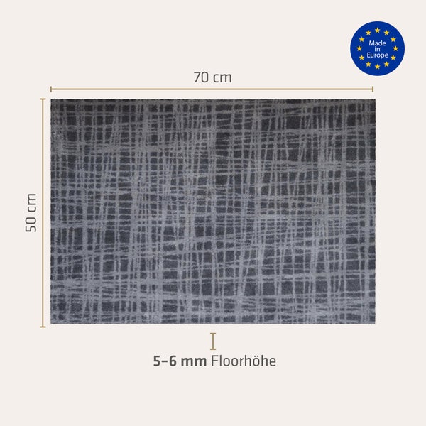 Akzente Feel Badematte mit Motiv in Grau Fußmatte 50 x 70 cm, rutschfest, saugfähig